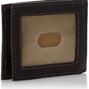 Columbia Men's Leather Front Pocket Wallet Card Holder for Travel