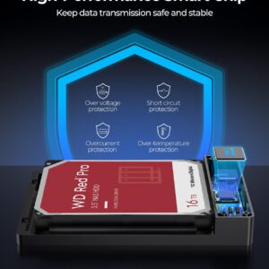 ORICO USB 3.0 External Hard Drive Enclosure for 3.5/2.5 Inch SATA Hard Drives/SSD Up to 20 TB, 3.5'' Tool-Free HDD Enclosure with 12V/2A Power Supply and UASP Acceleration (3588US3)