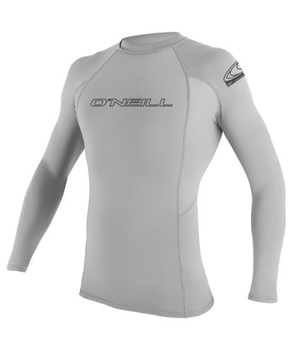 O'Neill Men's Basic Skins UPF 50+ Long Sleeve Rash Guard, Lunar, Medium