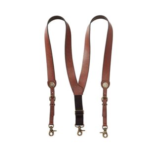 nocona belt co. men's standard bullet concho gallus leather suspenders, brown, medium