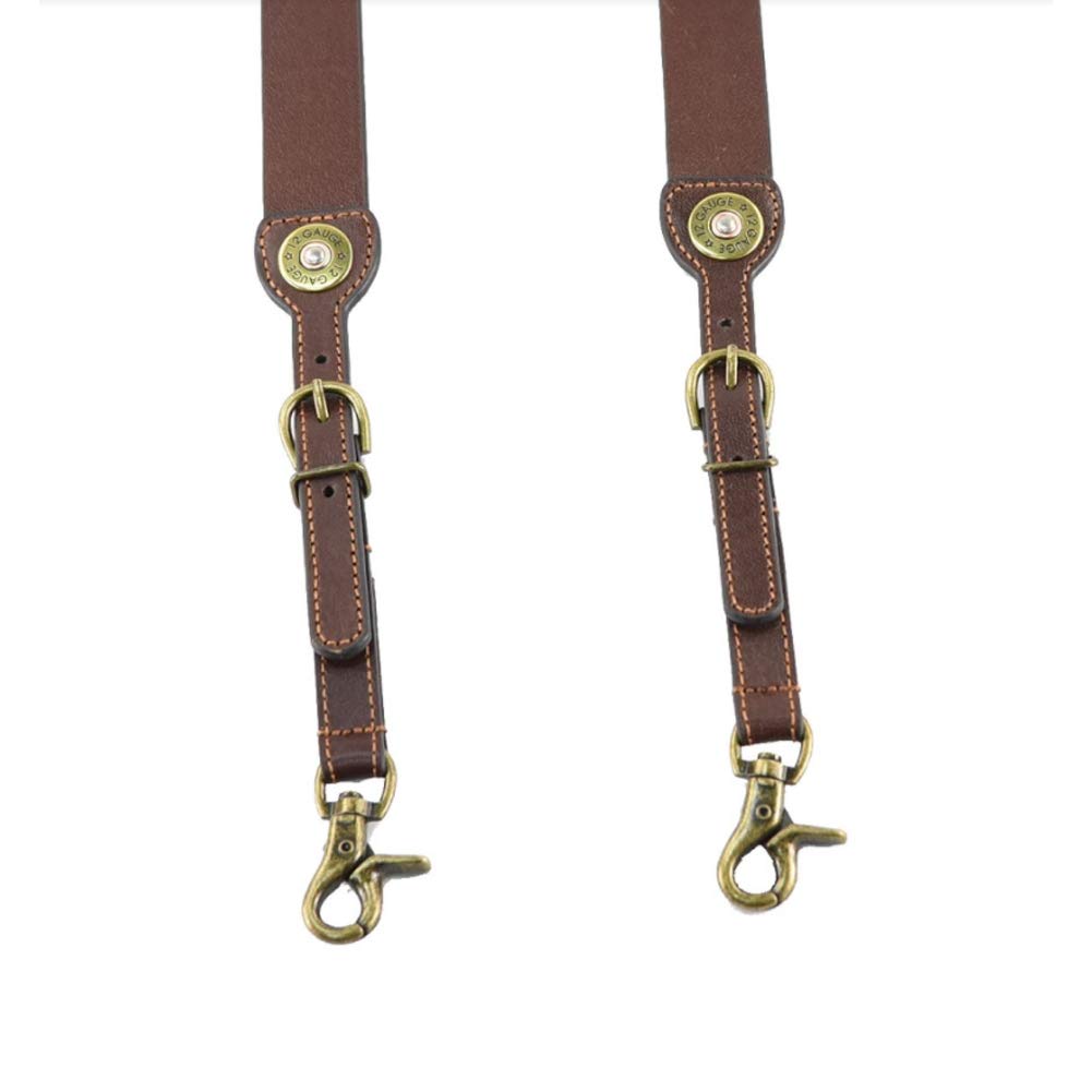 Nocona Belt Co. Men's Standard Bullet Concho Gallus Leather Suspenders, Brown, Medium