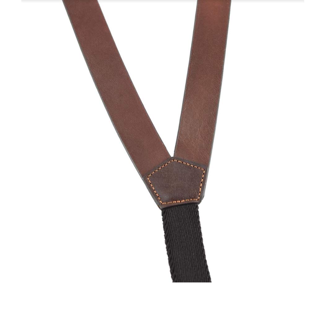 Nocona Belt Co. Men's Standard Bullet Concho Gallus Leather Suspenders, Brown, Medium