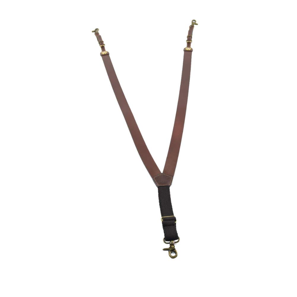 Nocona Belt Co. Men's Standard Bullet Concho Gallus Leather Suspenders, Brown, Medium