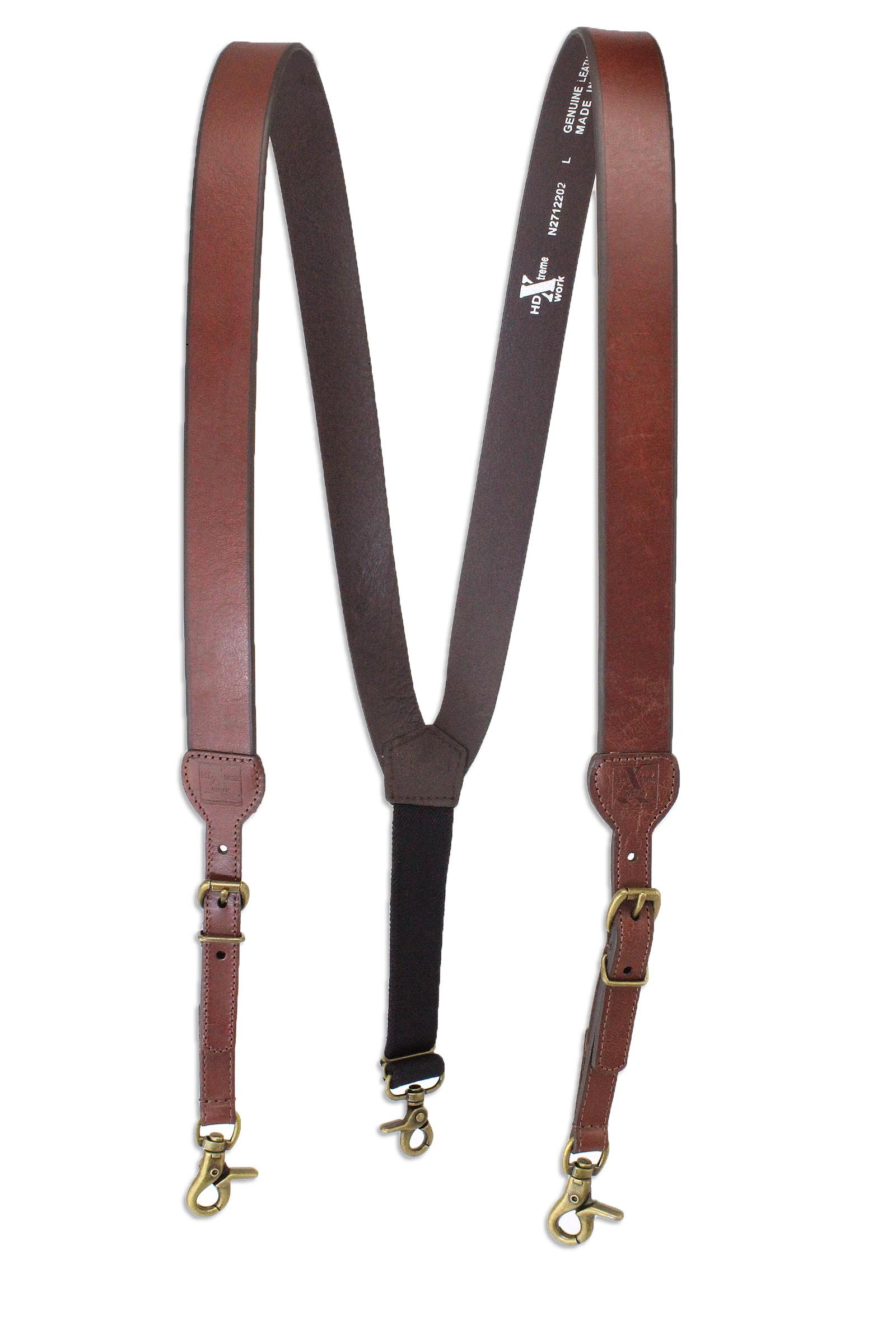 M & F Western Men's Nocona Hdx Smooth Leather Suspenders (Large, Brown)