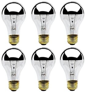 bulbrite 60a19hm half chrome 60w a shape bulb (6 pack)