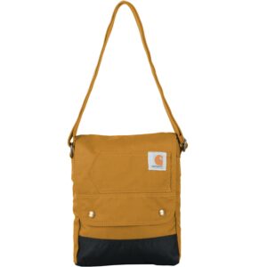 Carhartt, Durable, Adjustable Crossbody Bag with Flap Over Snap Closure, Carhartt Brown