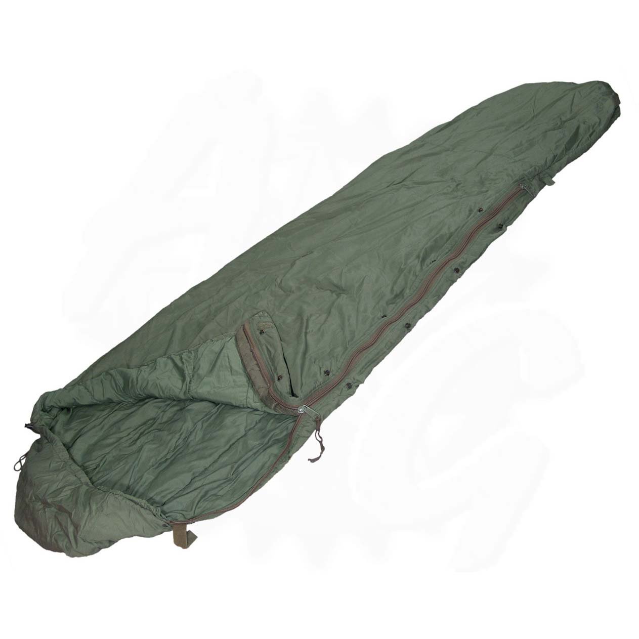 Military Outdoor Clothing Previously Issued U.S. G.I. Olive Drab Patrol Water Repellent Nylon Modular Sleeping Bag