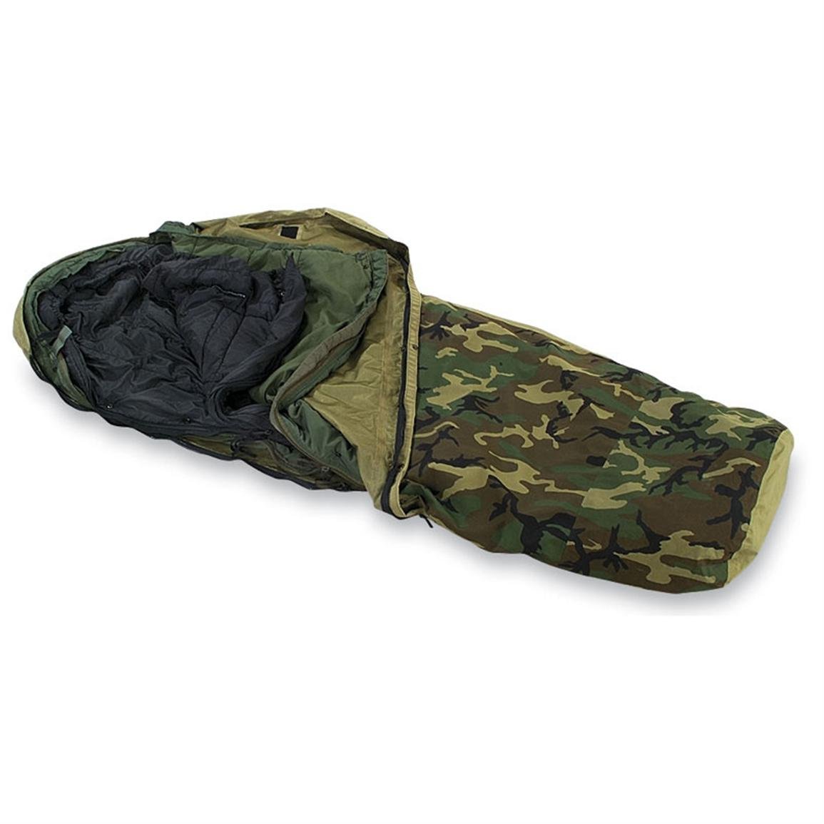 Military Outdoor Clothing Previously Issued U.S. G.I. Modular Sleeping Bag System (4-Piece)