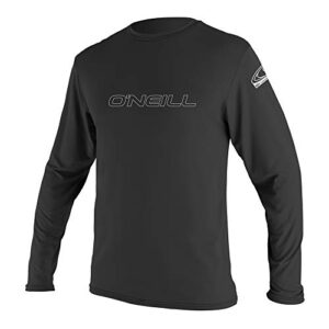 o'neill men's basic skins upf 50+ long sleeve sun shirt, black, l