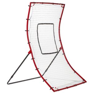 franklin sports baseball rebounder net - baseball + softball pitchback net + pitching target - all angle bounce back net - return fielding trainer - 48",red