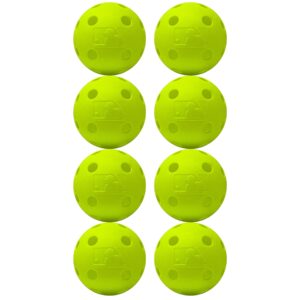 Franklin Sports Plastic Baseballs - Indestruct-A-Ball Plastic Batting Practice Baseballs - Plastic Training Balls - MLB Official Size - Yellow - 8 Pack