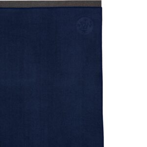 Manduka eQua Yoga Towel – Absorbent, Non-Slip for Yoga, Gym, Pilates, and Outdoor Fitness, Quick Drying - 72 Inch, Midnight Color