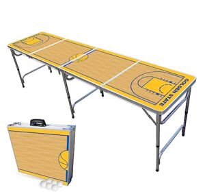 8-foot professional beer pong table - golden state basketball court