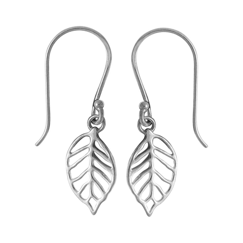 Boma Jewelry Sterling Silver Leaf Earrings