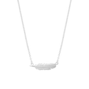 boma jewelry sterling silver feather necklace, 16 inches