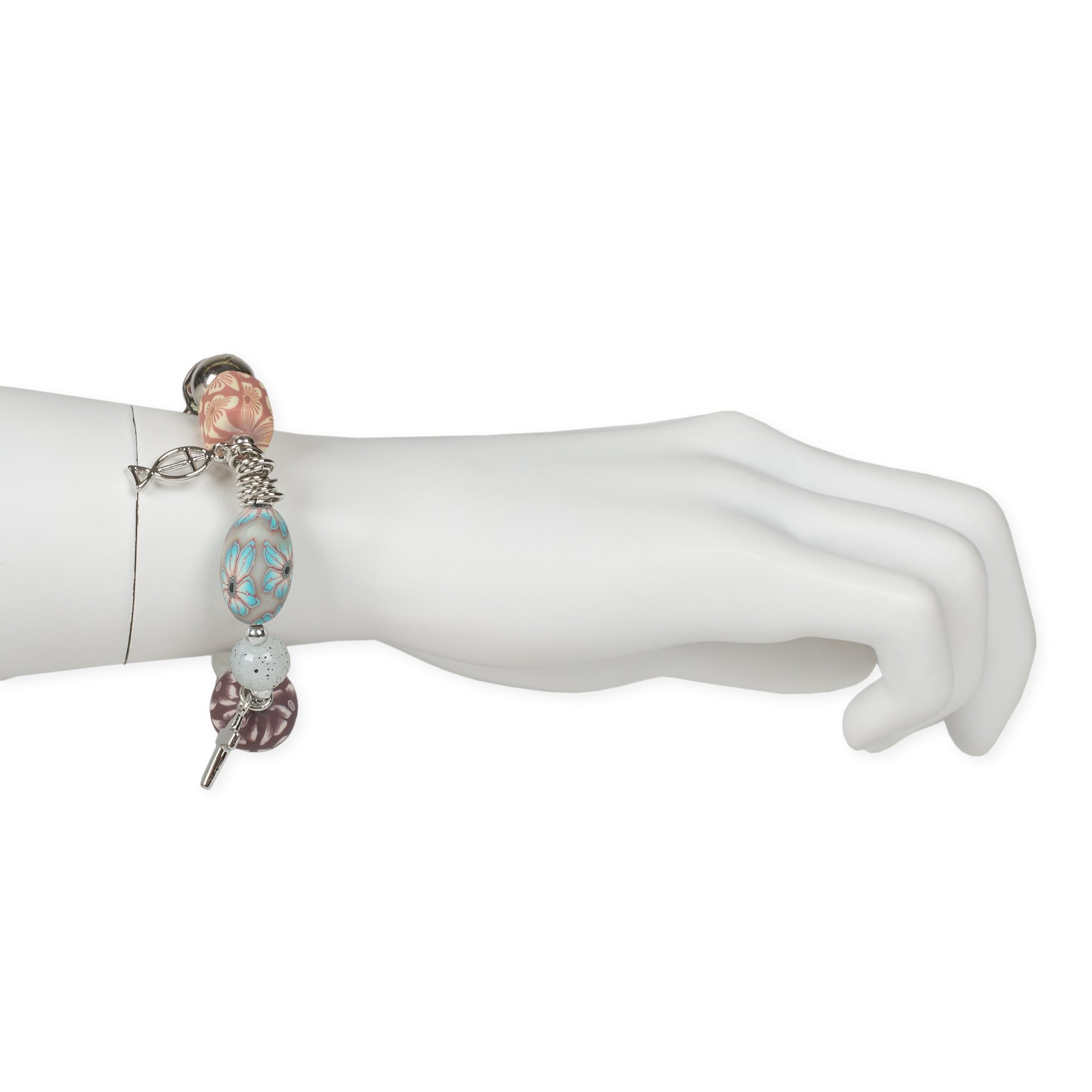 Story of Jesus Christ Clay Floral One Size Adult's Stretch Fashion Bracelet