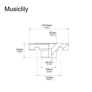 Musiclily Round Bass Guitar String Retainer String Tree Guides for Jazz Bass/Precision Bass, Chrome(Pack of 2)