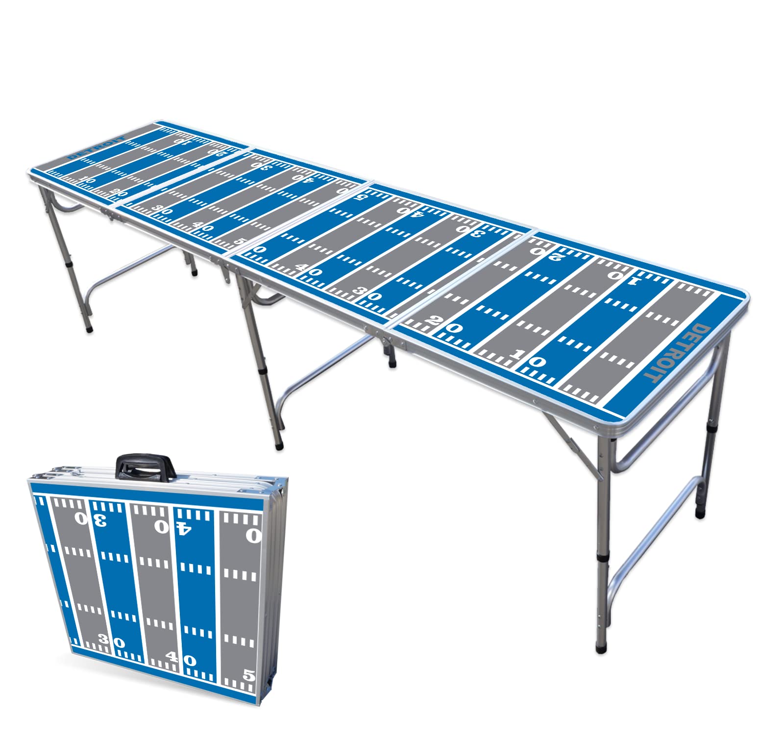 8-Foot Professional Beer Pong Table - Detroit Football Field