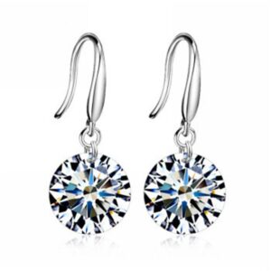 merdia 925 sterling silver earings dangle shiny cubic zirconia studs hypoallergenic for women | earrings for women trendy | dangling earrings for women | silver drop earrings | sterling silver jewelry