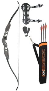 easton youth beginner recurve bow kit, black, 10-20-pound