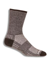 wrightsock unisex blister free socks adventure crew - black marl, large