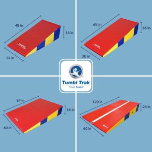 Tumbl Trak Folding Incline Cheese Mat, Primary Rainbow, 30 in x 68 in x 16 in