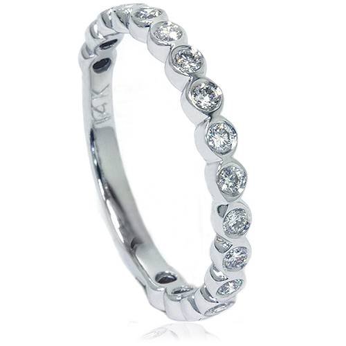 P3 POMPEII3 1/2ct Bezel Stackable Diamond Ring 14K White Gold - Size 7