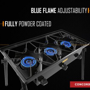 Concord Triple Burner Outdoor Propane Stove Cooker w/Regulator, 3 Burner Stove Brewing Supply