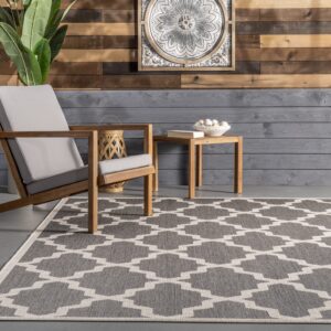 nuLOOM Gina Lattice Indoor/Outdoor Area Rug, 8x11, Gray