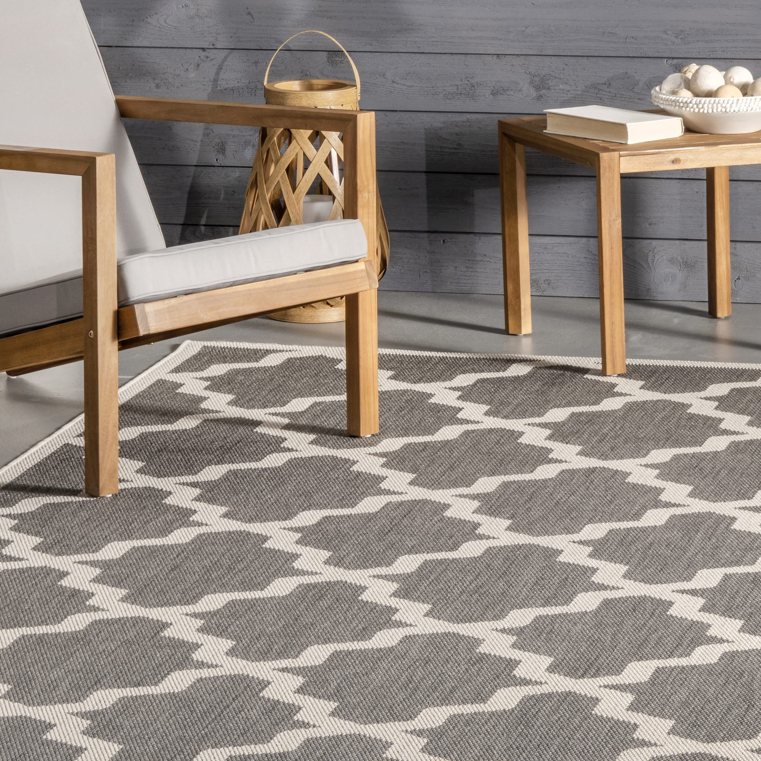 nuLOOM Gina Lattice Indoor/Outdoor Area Rug, 8x11, Gray