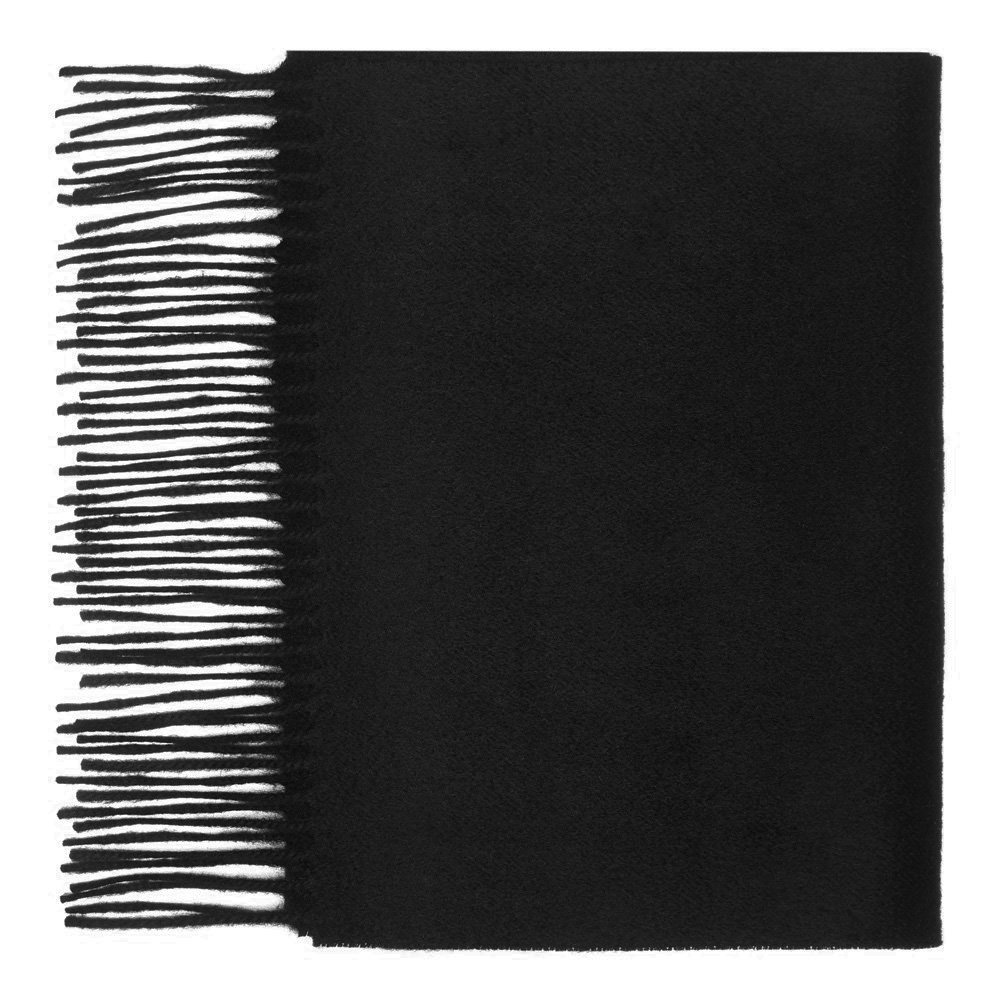 100% Cashmere Scarf, Plain Scarf, Black