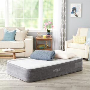 Intex Recreation 67765E Comfort Plush Mid Rise Dura-Beam Airbed with Built-in Electric Pump, Bed Height 13", Twin