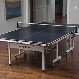 JOOLA Rally TL - Professional MDF Indoor Table Tennis Table w/ Quick Clamp Ping Pong Net & Post Set - 10 Minute Easy Assembly - Corner Ball Holders - Ping Pong Table w/ Playback Mode,