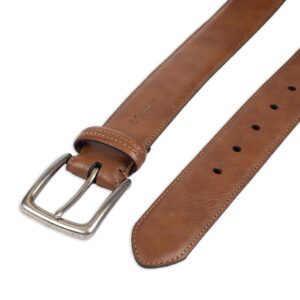 Columbia Men's Trinity Logo Belt-Casual Dress with Single Prong Buckle for Jeans Khakis , Tan, 38