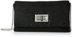 jessica mcclintock womens trina mesh clutch evening handbags, black, one size us