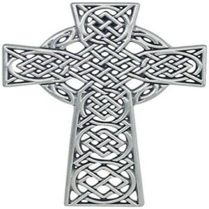 cathedral art (abbey & ca gift celtic knot wall cross, 4-1/2-inch, silver, large