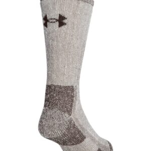 Under Armour Adult Hitch Coldgear Boot Socks, 2-Pairs , Brown , Medium