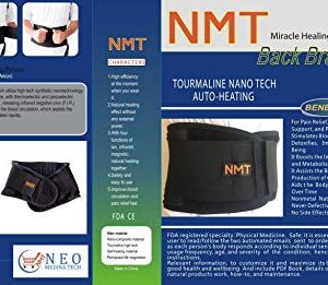 Back Brace by NMT ~ Lumbar Support Black Belt ~ Posture Corrector ~ Pain Relief from Arthritis, Sciatica, Scoliosis, Backache, Slipped Disc, Hernia, Spinal Stenosis ~ Injury Prevention ~ 4 Adjustable Sizes -'L' Fits Waist 34-40" (86-102cm)