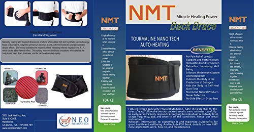 Back Brace by NMT ~ Lumbar Support Black Belt ~ Posture Corrector ~ Pain Relief from Arthritis, Sciatica, Scoliosis, Backache, Slipped Disc, Hernia, Spinal Stenosis ~ Injury Prevention ~ 4 Adjustable Sizes -'L' Fits Waist 34-40" (86-102cm)