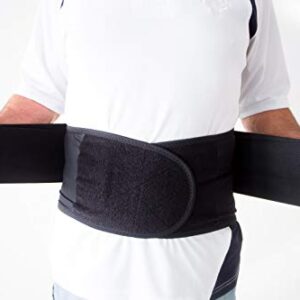 Back Brace by NMT ~ Lumbar Support Black Belt ~ Posture Corrector ~ Pain Relief from Arthritis, Sciatica, Scoliosis, Backache, Slipped Disc, Hernia, Spinal Stenosis ~ Injury Prevention ~ 4 Adjustable Sizes -'L' Fits Waist 34-40" (86-102cm)