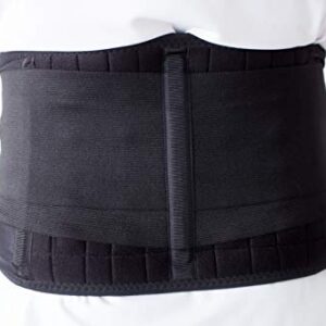 Back Brace by NMT ~ Lumbar Support Black Belt ~ Posture Corrector ~ Pain Relief from Arthritis, Sciatica, Scoliosis, Backache, Slipped Disc, Hernia, Spinal Stenosis ~ Injury Prevention ~ 4 Adjustable Sizes -'L' Fits Waist 34-40" (86-102cm)