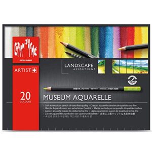 caran d'ache museum aquarelle pencil sets landscape set of 20 colours (3510.420)