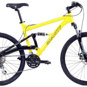 Gravity 2024 FSX 1.0 Dual Full Suspension Mountain Bike with Disc Brakes (Yellow, 17in)