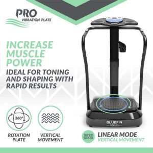 Bluefin Fitness Vibration Platform | Pro Model | Upgraded Design with Silent Motors and Built in Speakers