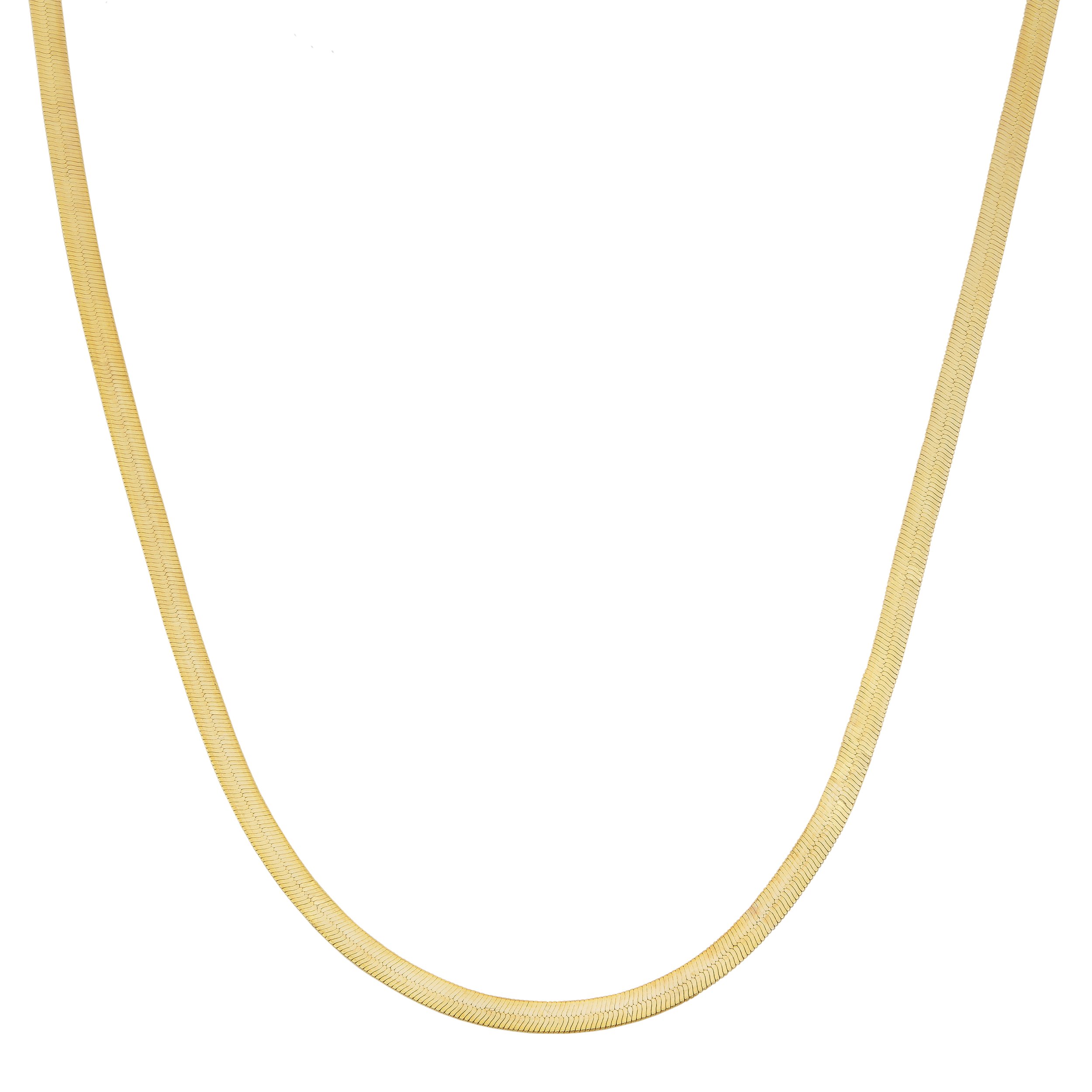 Kooljewelry 10k Yellow Gold Herringbone Chain Necklace for Women (1.67 mm, 18 inch)