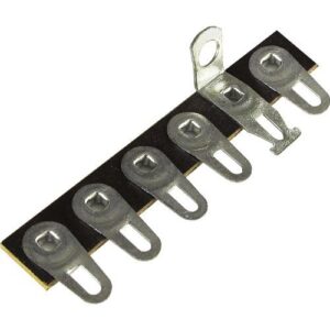 kadlov terminal strip - 6 lug, 2nd lug common, horizontal, package of 5