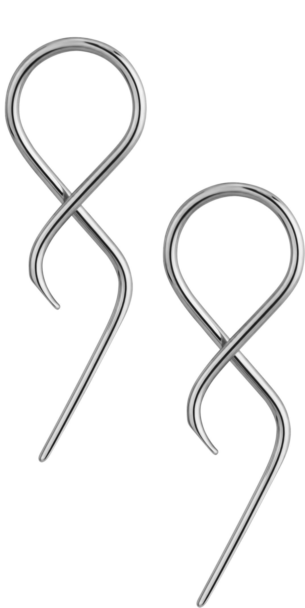 Forbidden Body Jewelry Surgical Steel Earrings Pair of Twisting Hanging Loop 14G Earrings