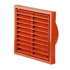 terracotta square louvre air vent duct grille extractor wall fan 4 inch 100mm