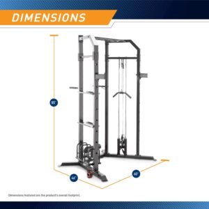 Marcy Olympic Multi-purpose Strength Training Cage with Pull Up Bars/Adjustable Bar Catchers and Pulley SM-3551