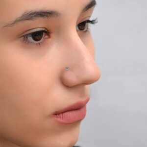 Pack of 5 Pieces Plain Ball Top 22 Gauge 925 Sterling Silver Ball End Nose Stud